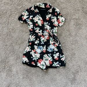 Black floral AF romper